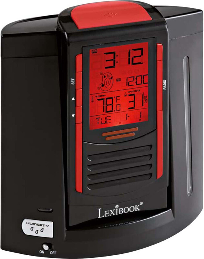 Humidifier Vekkeklokke, Black/Red - Klokker