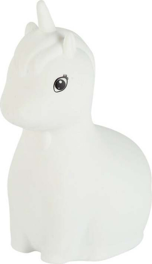 Carlo Baby Enhjørning LED Nattlampe, Hvit - Nattlamper - Silikon,Plast