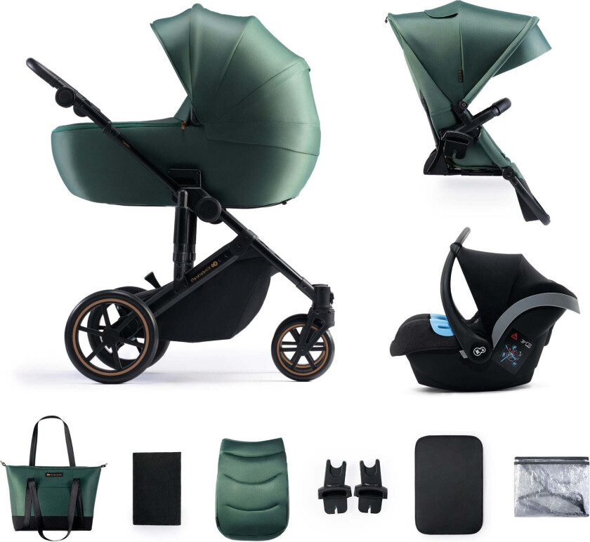 PRIME 2 3-in-1 Duovogn Travelsystem inkl. Mink Pro, Dark Green -  Duovogner