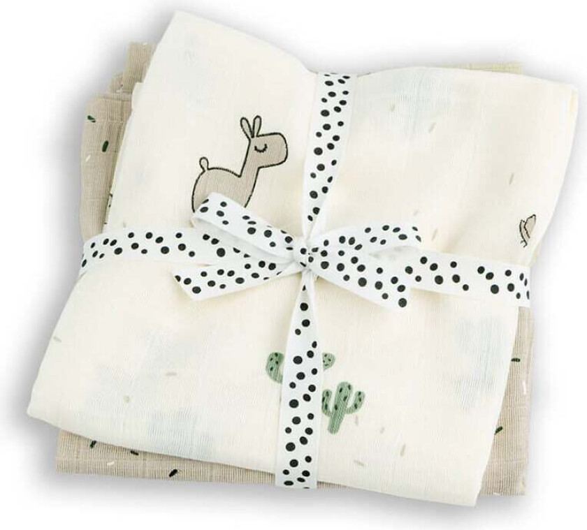 Bæresjal Lalee 2-pakning, Sand - Gulpekluter & Babytepper - Bomull