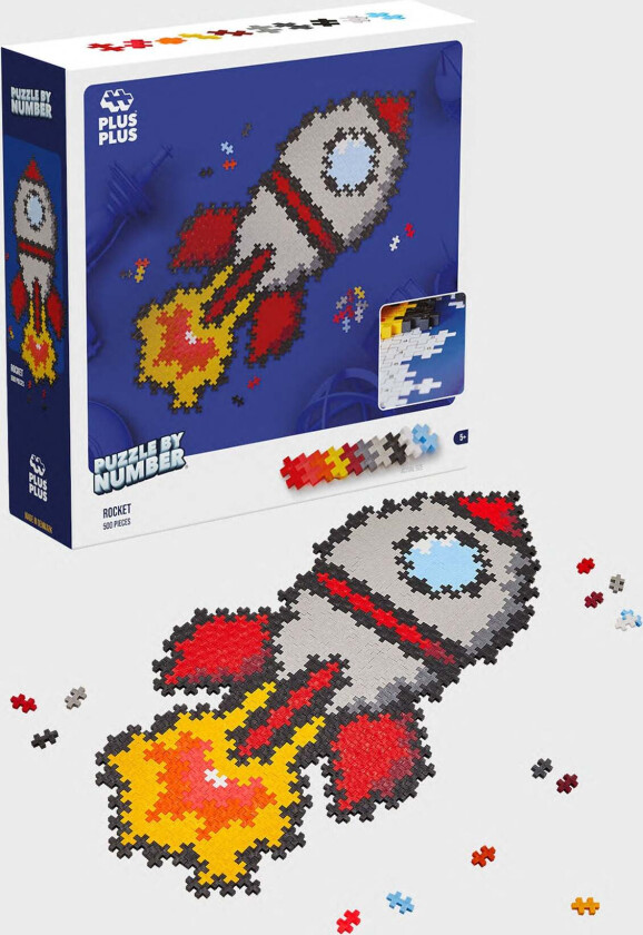 PlusPlus Number Rocket Puzzle 500 Deler - Byggeklosser