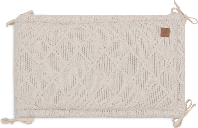 Strikket Sengekant Rutemønster 180x30, Oatmeal - Sengekanter - 100% Polyester