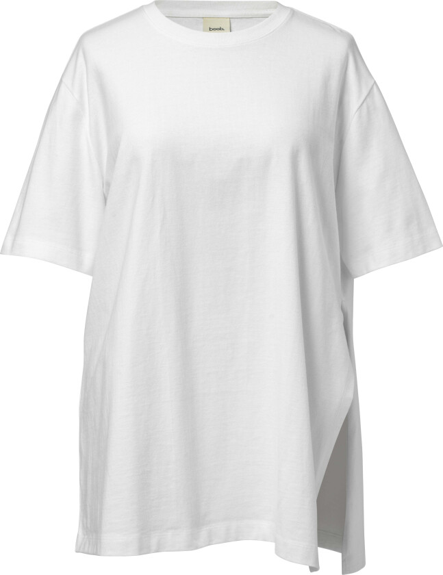 Oversized T-skjorte med Splitt, White, XS-S - Gravidklær