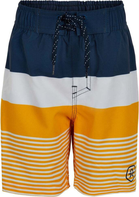 Badeshorts, Blått/Hvitt/Gult, 92 - Badetøy