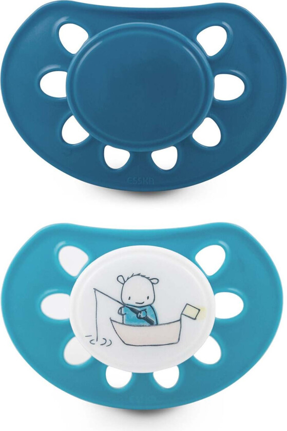 Classic Bollis Fisker Silikon Smokk 2-pack 4-36 m, Blå - Smokker - Silikon