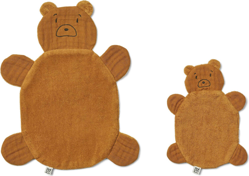 Janai Koseklut 2-Pack, Mr Bear/Golden Caramel - Gulpekluter & Babytepper - Bomull