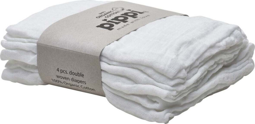 Musselinteppe 4-pack, White - Gulpekluter & Babytepper - Bomull