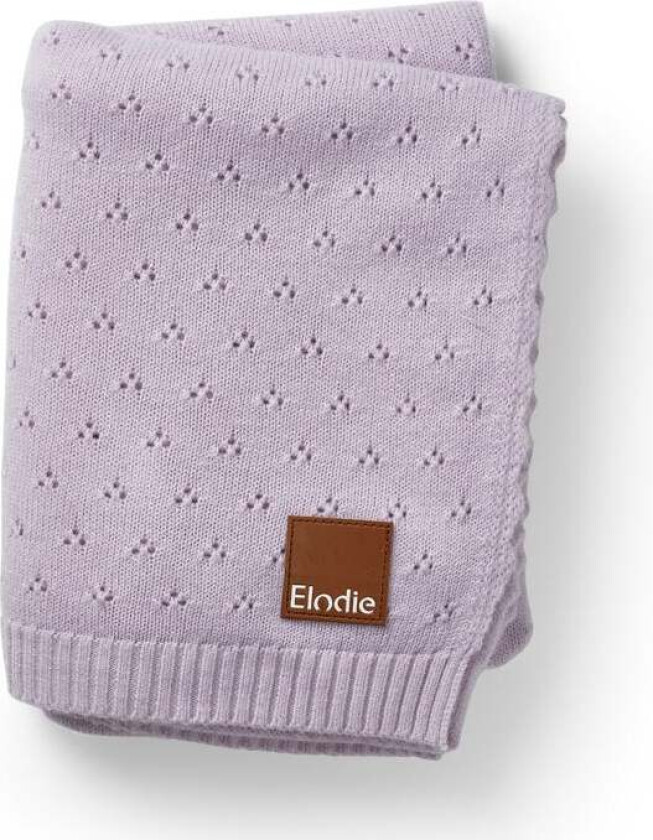 Elodie Pointelle-strikket Teppe 100x75, Lavender Love - Tekstiler