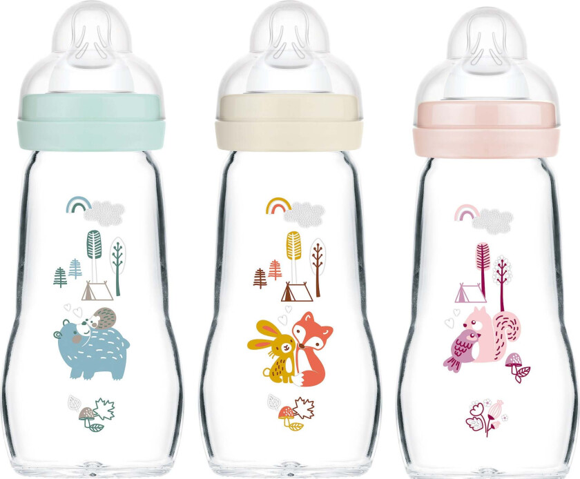 Bilde av Feel Good Tåteflaske Glass 260 ml, Mix - Tåteflasker & Tilbehør - Silikon