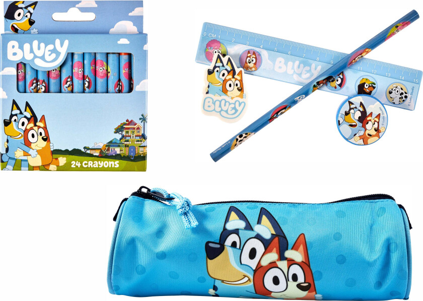 Skrivesett med Fargestifter & Pennal - Skolestart & Skrivesett