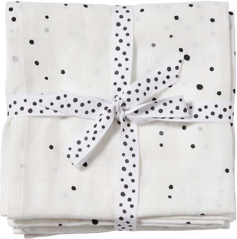 Musselinteppe Dreamy Dots 2-pack, White - Gulpekluter & Babytepper - Bomull
