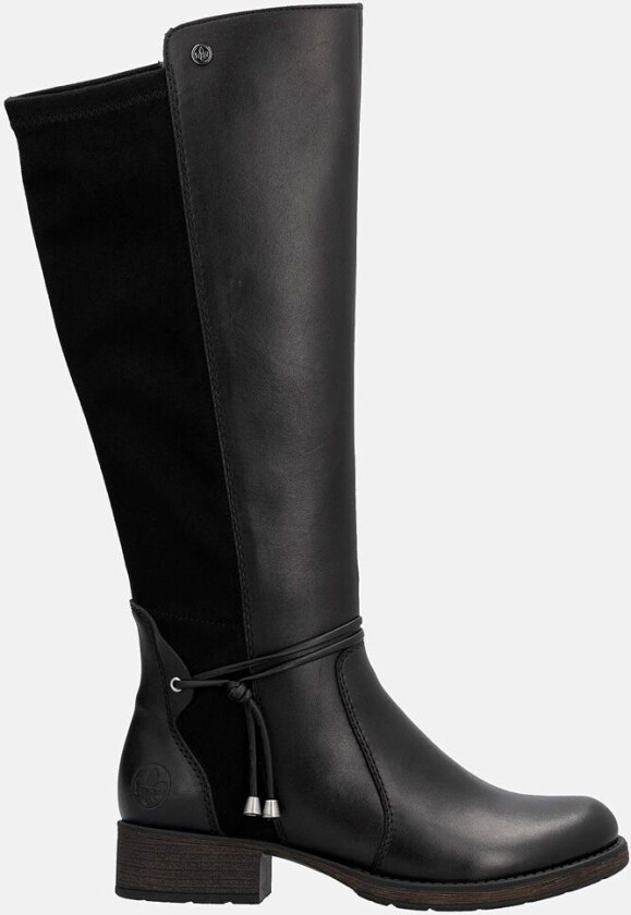 Lærstøvel med elastisk skaft