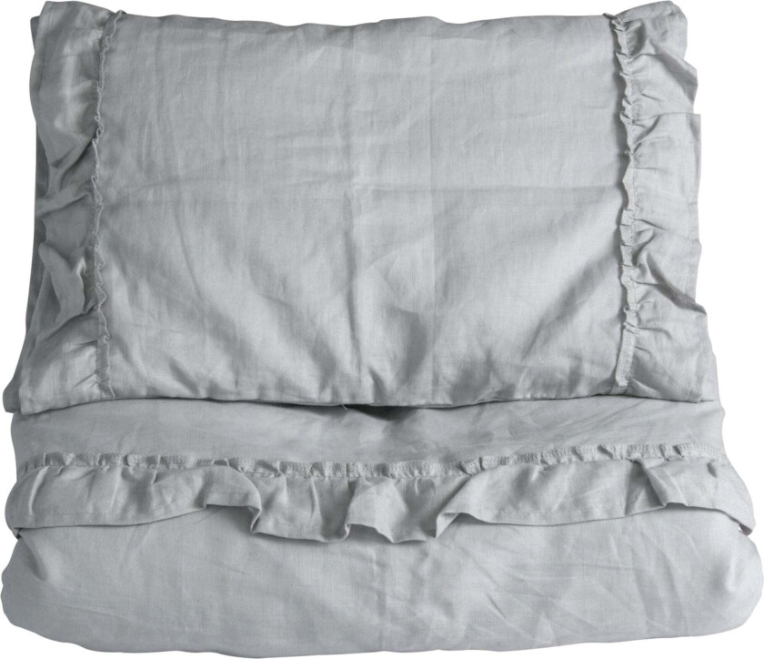 Sengesett 130x100 Mood Ruffles, Light Grey - Sengesett