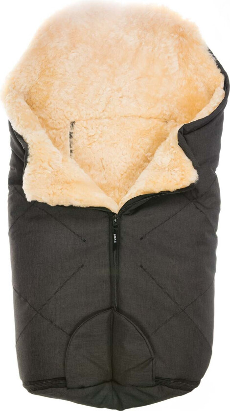 Lammeskinnspose Small Klipt, Black Melange/Nature - Lammeskinnsposer - Nylon