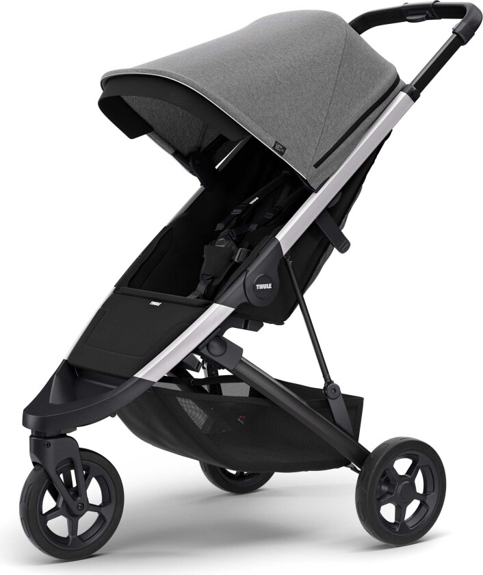 Spring Sportsvogn, Grey Melange/Black -  Framovervendt Sittedel