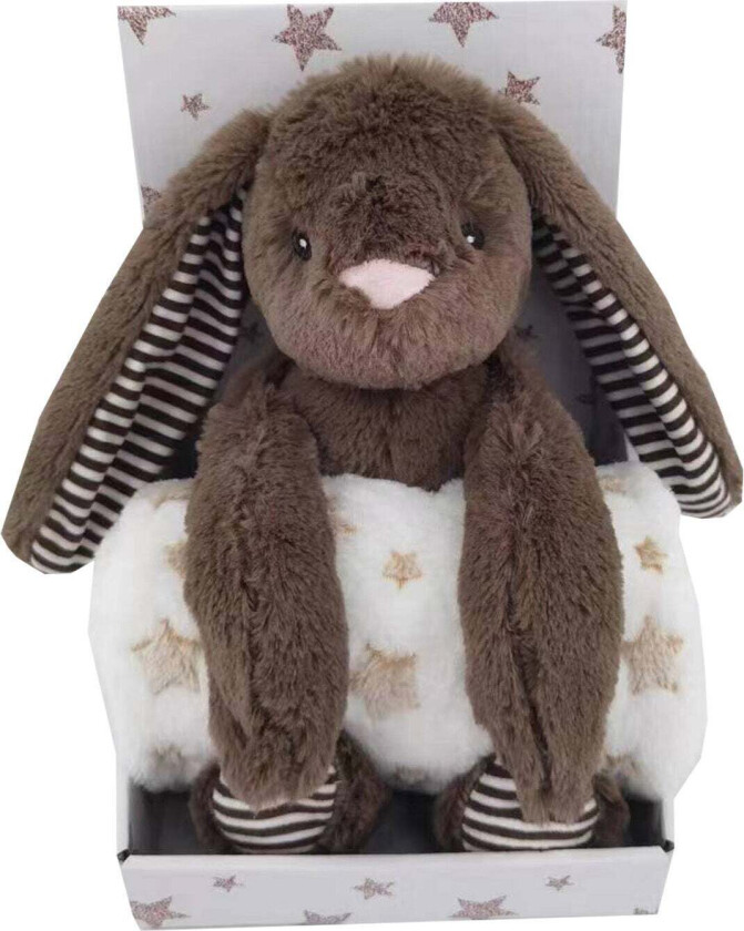Bilde av Fleeceteppe Beige Stjerne & Kanin - Tekstiler - Fleece