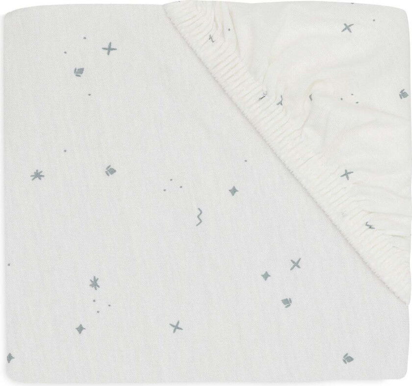 Stretchlaken Twinkling 70/75x140/150, Off white/Sea Green - Laken - 100% Bomull