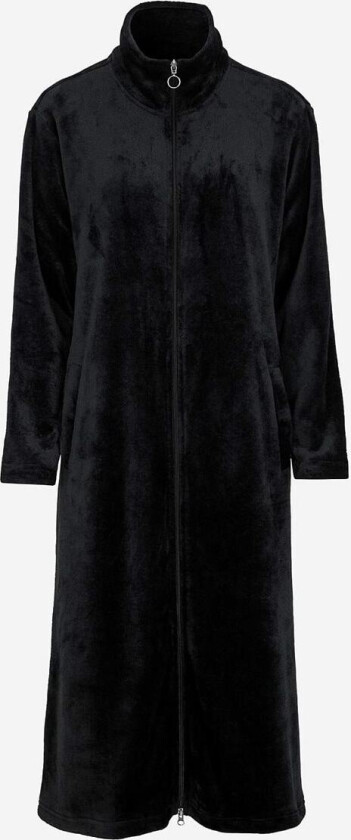 Morgenkåpe i fleece med sidelommer