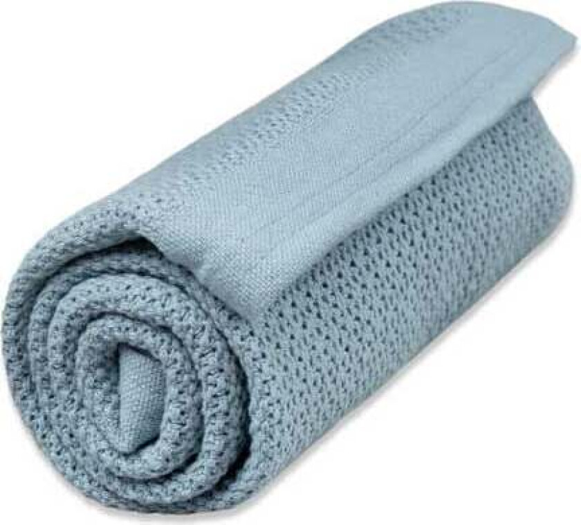 Vinter & Bloom Soft Grid Helseteppe, Dim Blue - Tekstiler - Bomull
