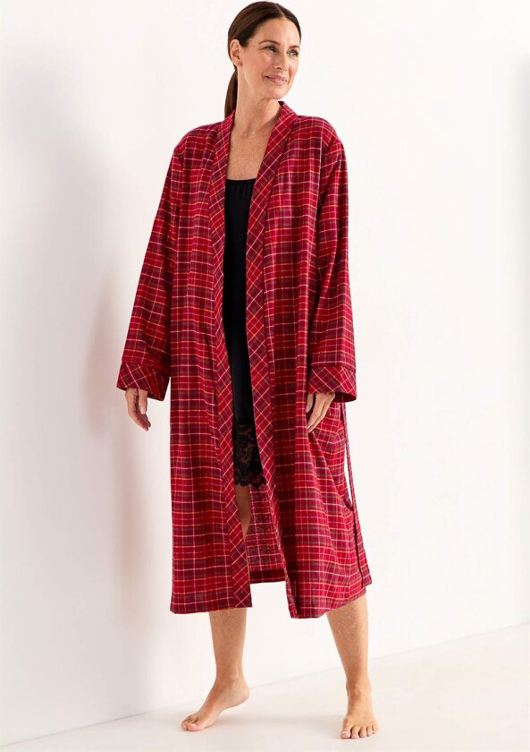 Rutete morgenkåpe i flanell