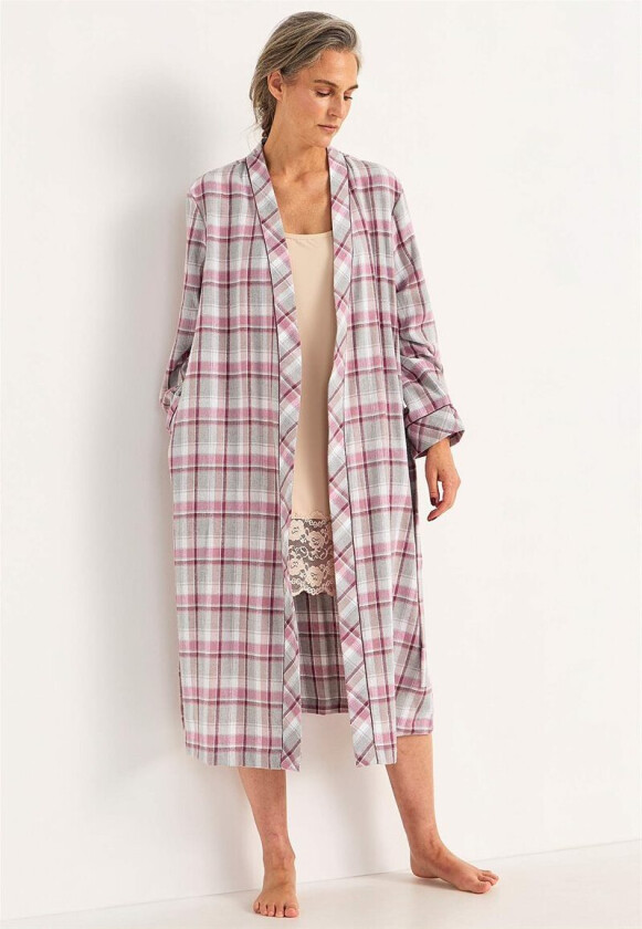 Rutete morgenkåpe i flanell