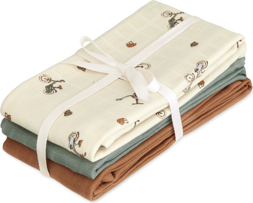 Musselintepper 3-Pack, Bicycles - Gulpekluter & Babytepper - Bomull