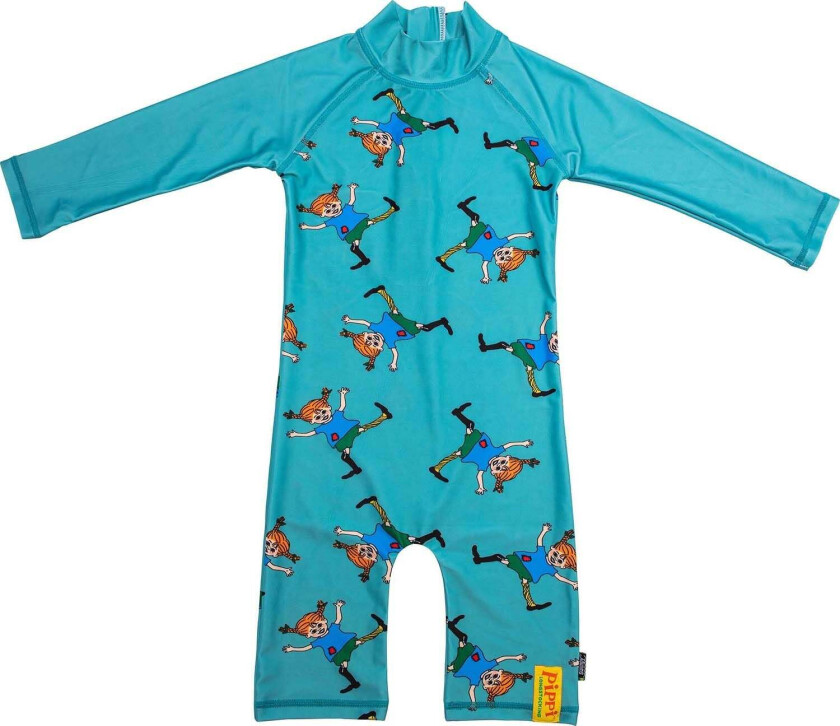 UV-Drakt Pippi Langstrømpe, Petrol, 74-80 - Badetøy