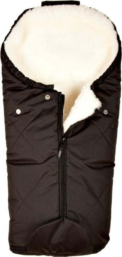 Lammeskinnspose Small Klipt, Black/White - Lammeskinnsposer - Nylon