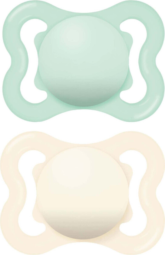Supreme Silikon Smokker 0-6m 2-Pack, Blå/Nøytral - Smokker