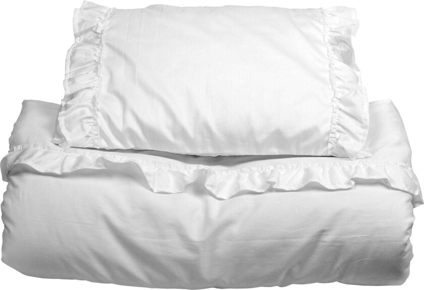 NGBaby Sengesett Mood Ruffles 70x80, Hvit - Sengesett - Bomull