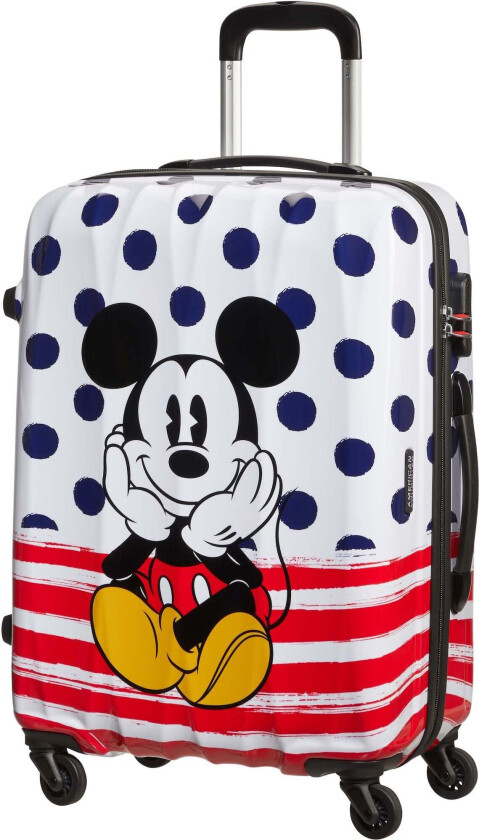 Disney Alfatwist Spinner Koffert 62,5L, Mickey Blue Dots - Kofferter