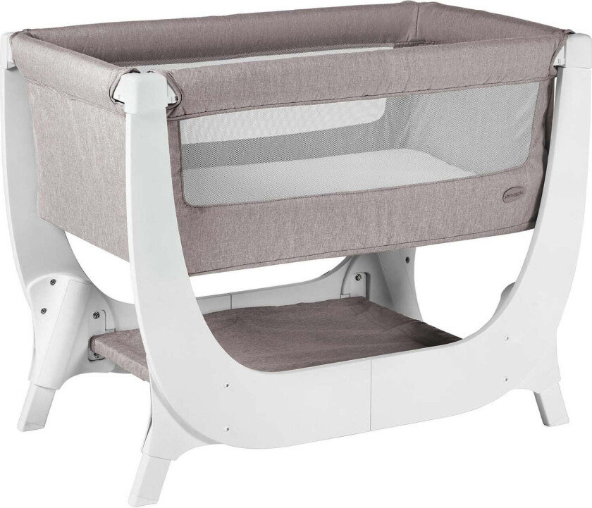 Air Bedside Crib, Stone Grey - Bedside Crib - MDF,Metall,Polyester
