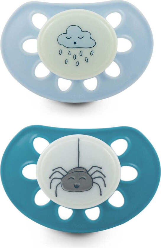 Classic Glow Regnsky/Edderkopp Silikon Smokk 2-pack 4-36 m, Blå - Smokker - Silikon