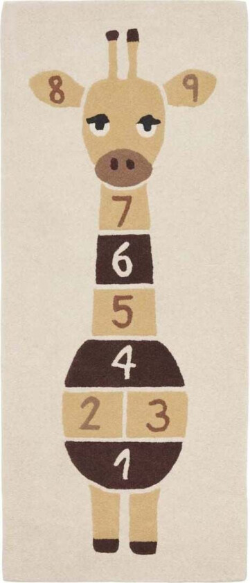 Giraffe Hopscotch Leketeppe, Yellow - Tekstiler - Bomull