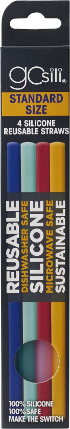 Sugerør 4-pack, Rainbow - Barnekopper & Tilbehør - Silikon