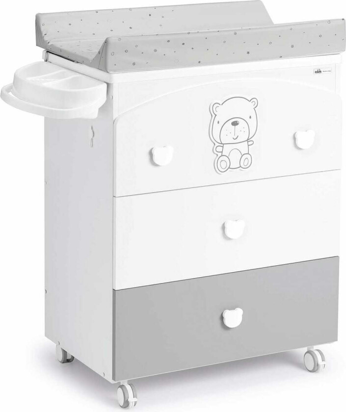 Cam Stellekommode Cassettiera, Hvit/Grå - Gulvstellebord & Stellekommoder