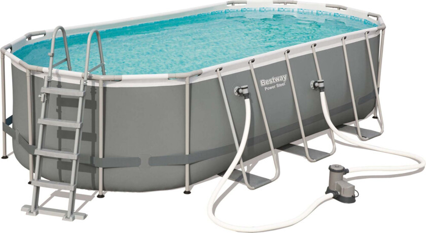 Power Steel Oval Bassengsett 549x274x122 cm - Bassenger - Plast,Stål