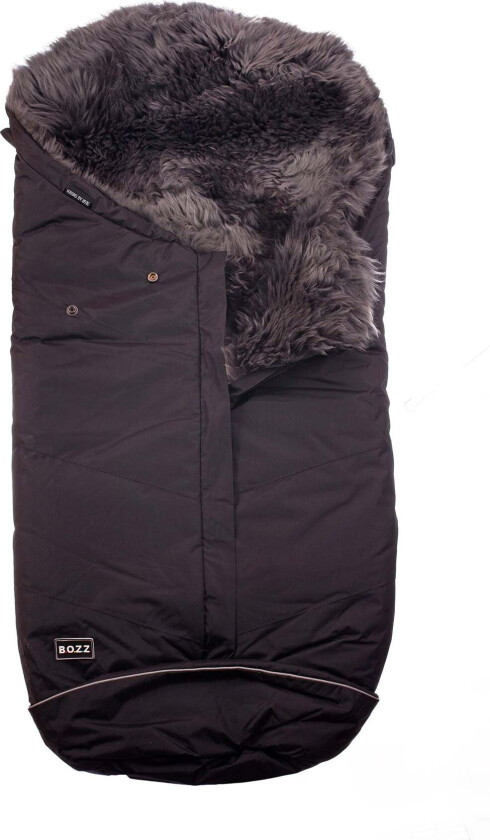 Lammeskinnspose Langhåret, Black/Grey - Lammeskinnsposer - Nylon