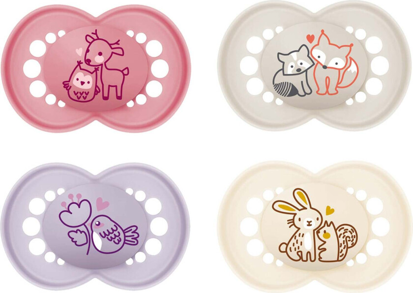 Original Lateks Smokker 16-36m 4-Pack, Rosa/Nøytral - Smokker