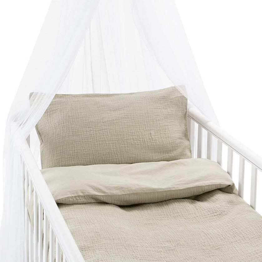 Sengesett Rolling 100 x 130 2-delt, Beige - Sengesett - 100% Bomull