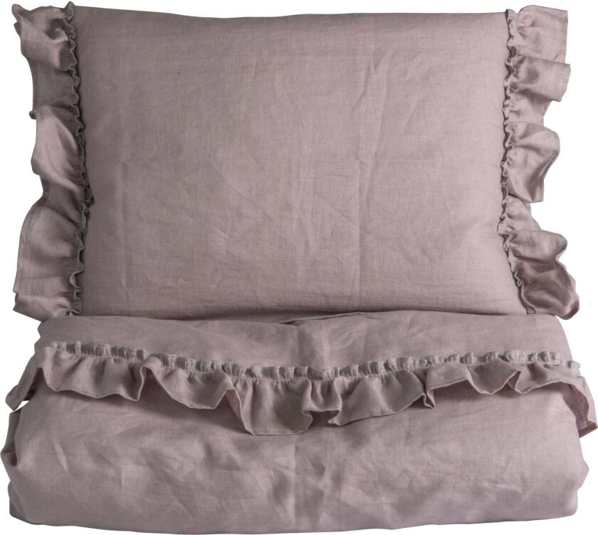 NGBaby Sengesett Mood Ruffles 70x80, Dusty Pink - Sengesett - Lin