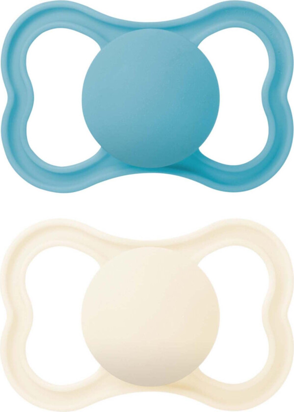 Supreme Silikon Smokk 6-16m 2-pack, Neutral/Blå - Smokker