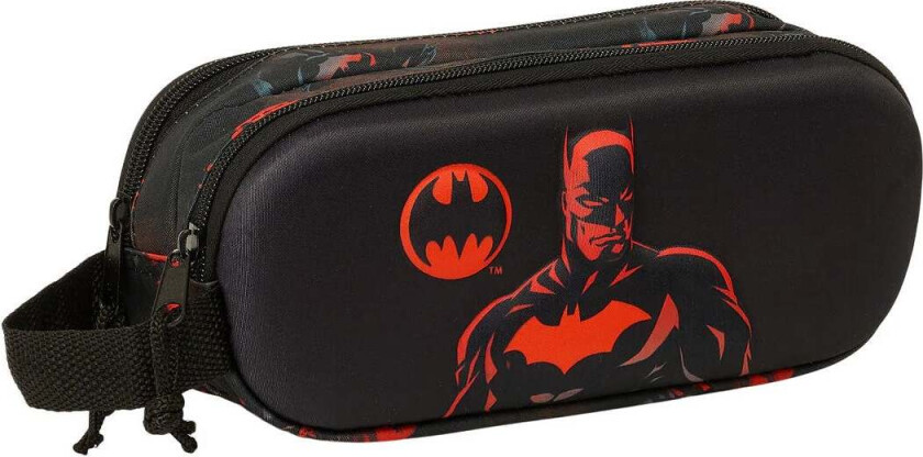 3D Dobbeltpennal, Svart - Pennal - Polyester