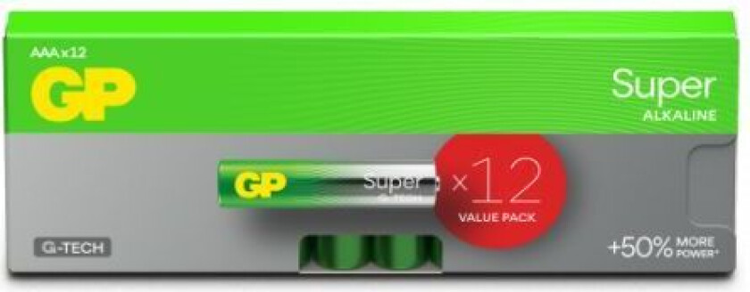 Super Alkaline 24A/LR03 Batteri alkalisk, AAA, 12-pakning