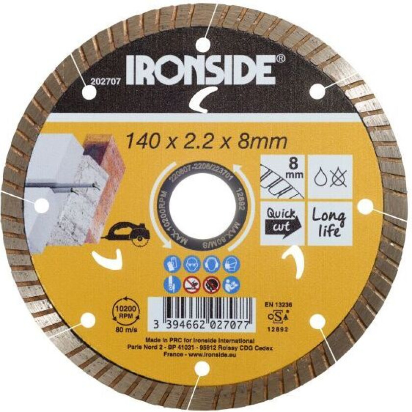 202707 Diamantkappeskive Ø140 mm