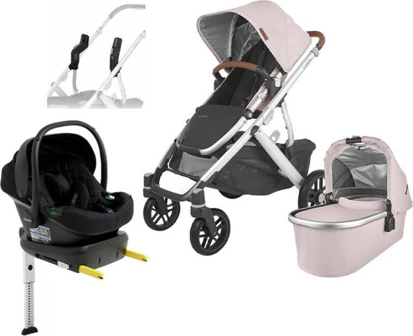 VISTA V2 Duovogn inkl. Beemoo Route Babybilstol &  Base, Alice Dusty Pink/Black Stone -  Duovogner