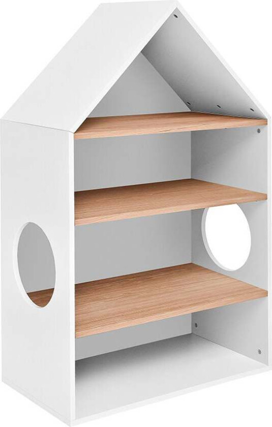 Nomi Bokhylle, Hvit - Juniorsenger - Eik