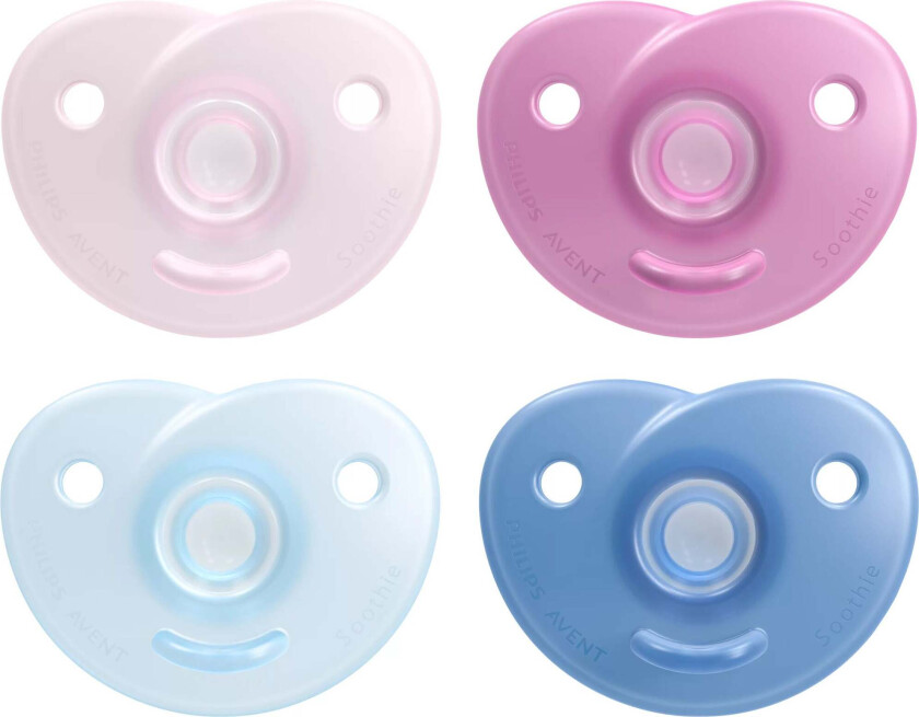 Soothie Smokk 0-6 Måneder, Rosa/Blå - Smokker - Silikon