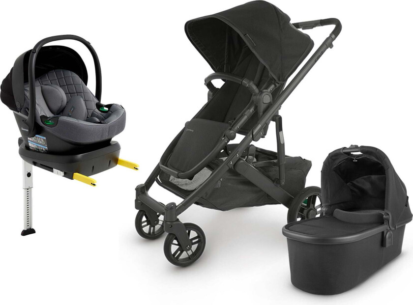 CRUZ V2 Duovogn inkl. Beemoo Route Babybilstol &  Base, Jake Black/Mineral Grey -  Duovogner