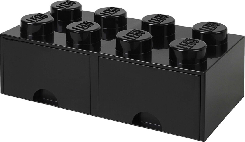 Oppbevaringsboks med Skuff 8, Svart - Esker - Plast